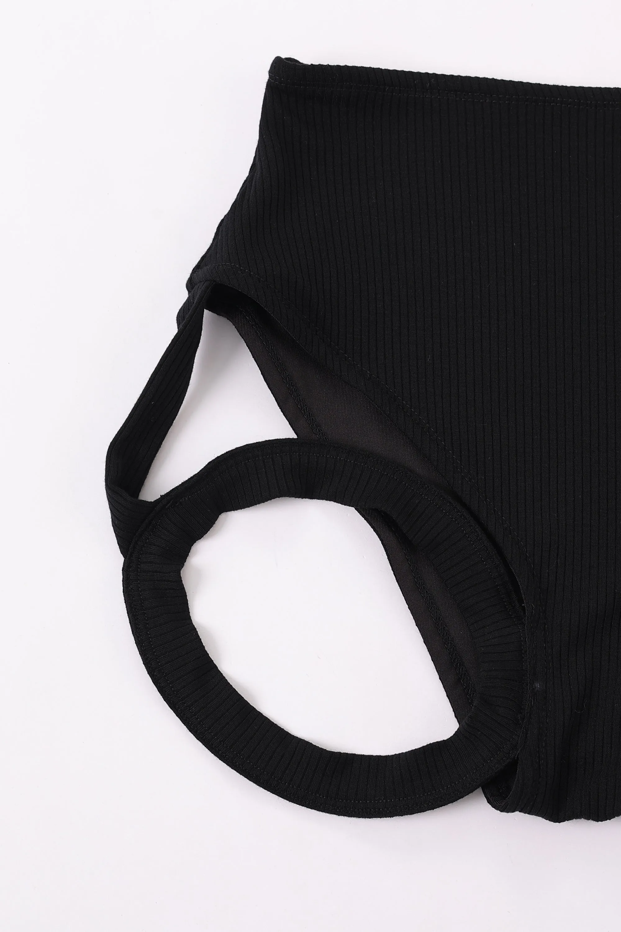 High Waist Garter Underwear Tencel Rib Black sold by Fashion Brand Company product image thumbnail 4