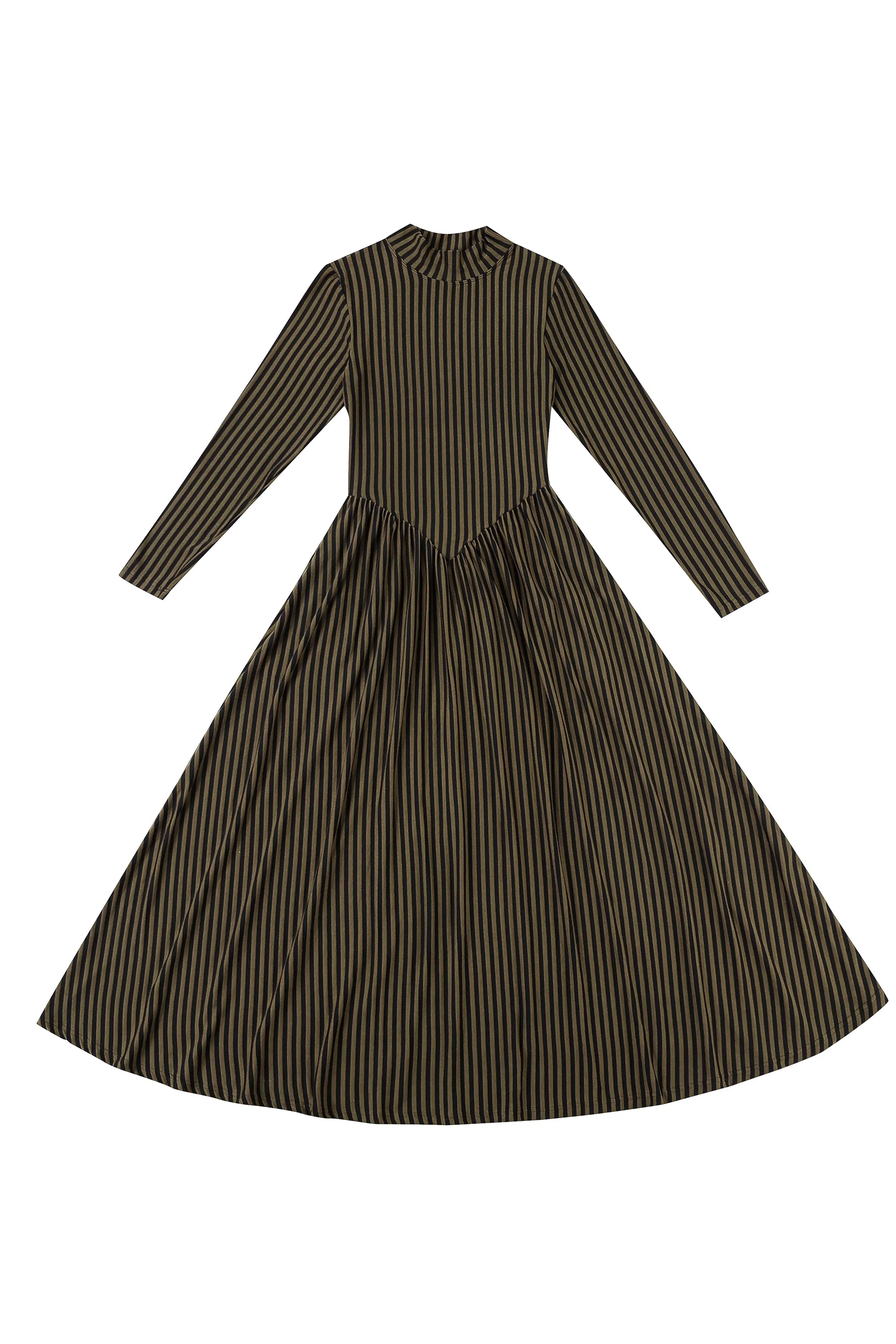 Long Sleeve Travel Dress Brown Stripe sold by Fashion Brand Company product image thumbnail 4