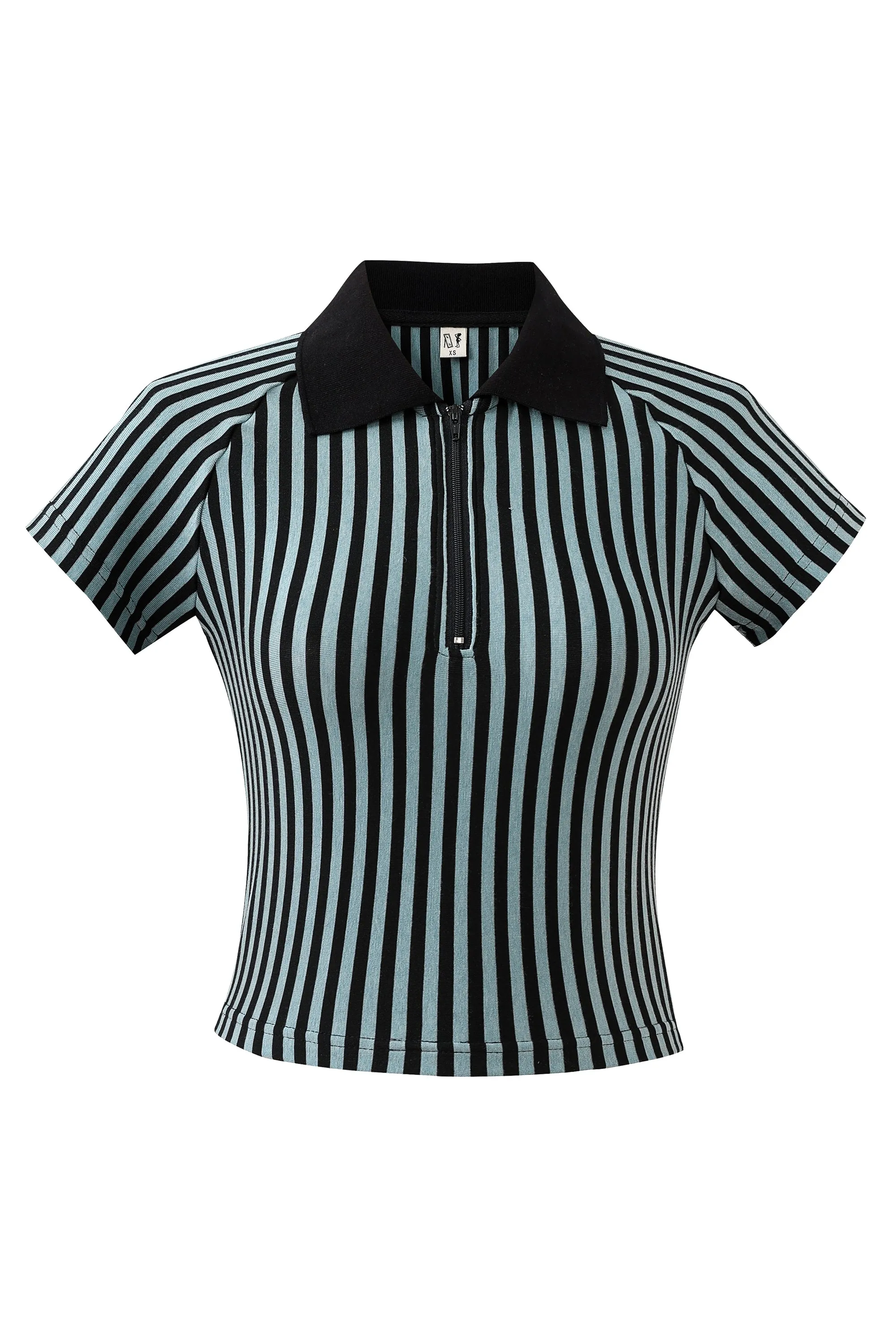 Zip Polo Blue Stripe sold by Fashion Brand Company product image thumbnail 2