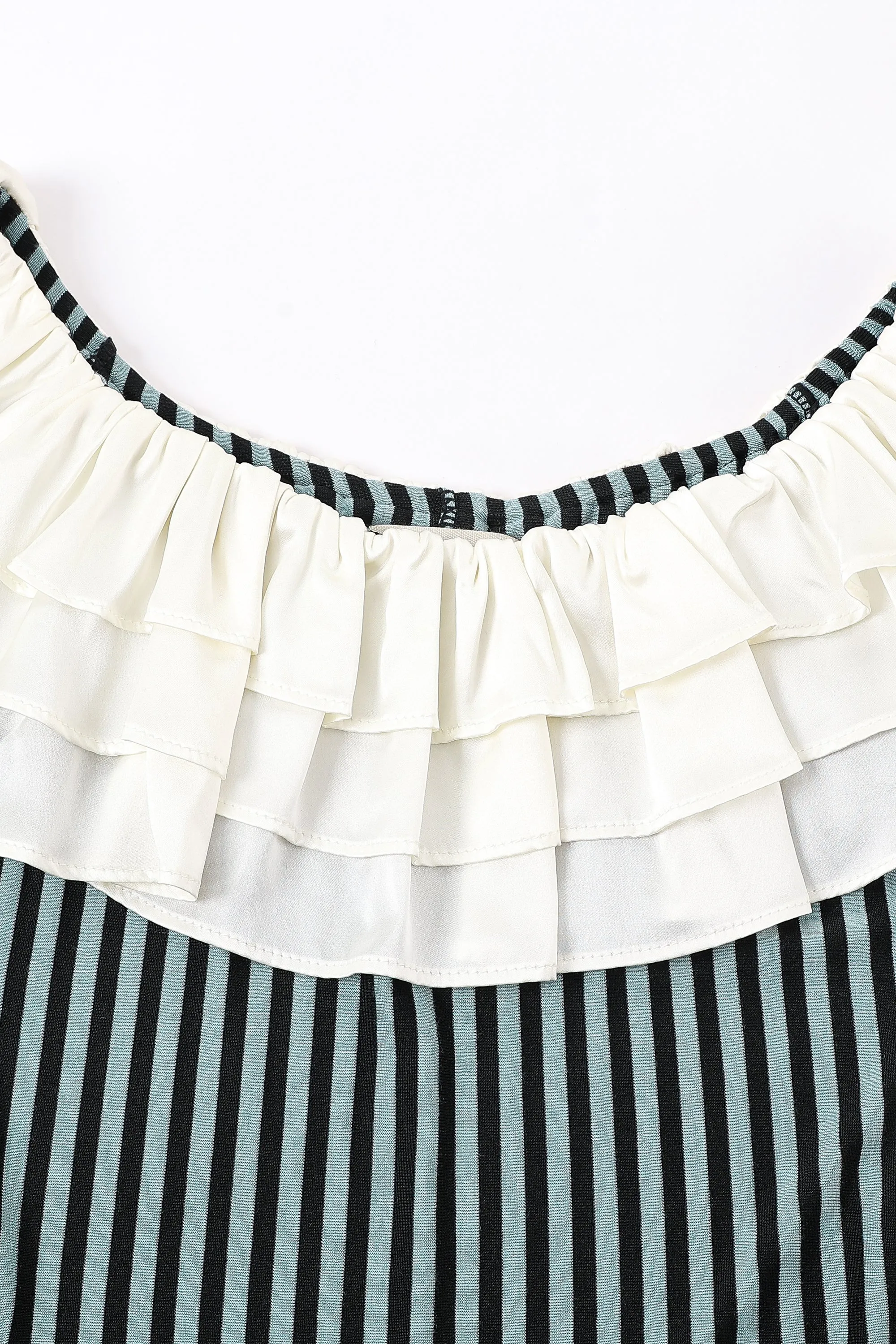 Pierrot Jumpsuit with Silk Collar Blue Stripe sold by Fashion Brand Company product image thumbnail 3