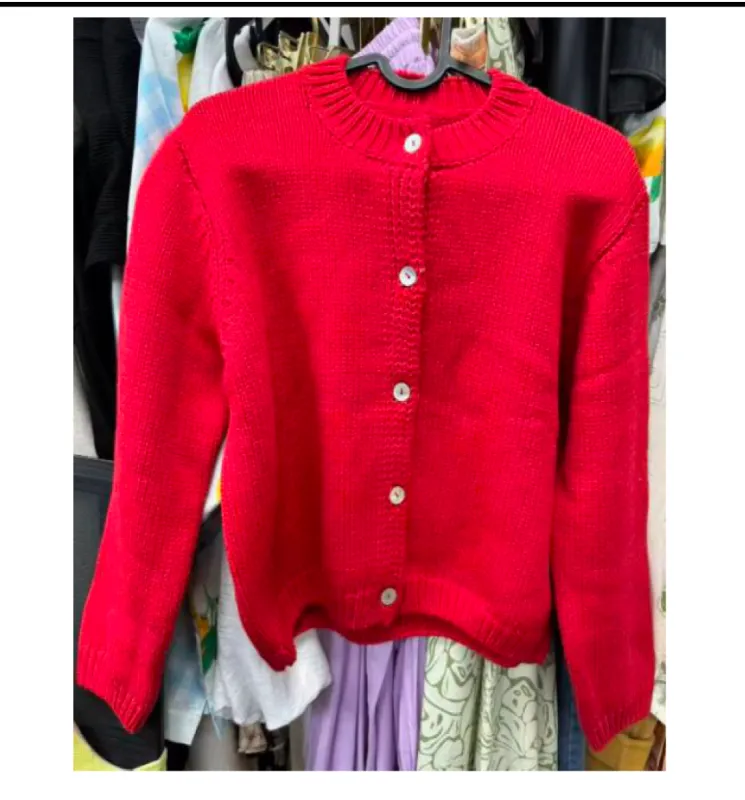 3 left - Mr Rogers' Red Cotton Cardigan sold by Fashion Brand Company