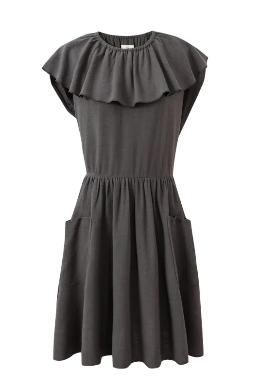 3 left - City Mouse Soft Linen Mini Dress Ash Brown sold by Fashion Brand Company