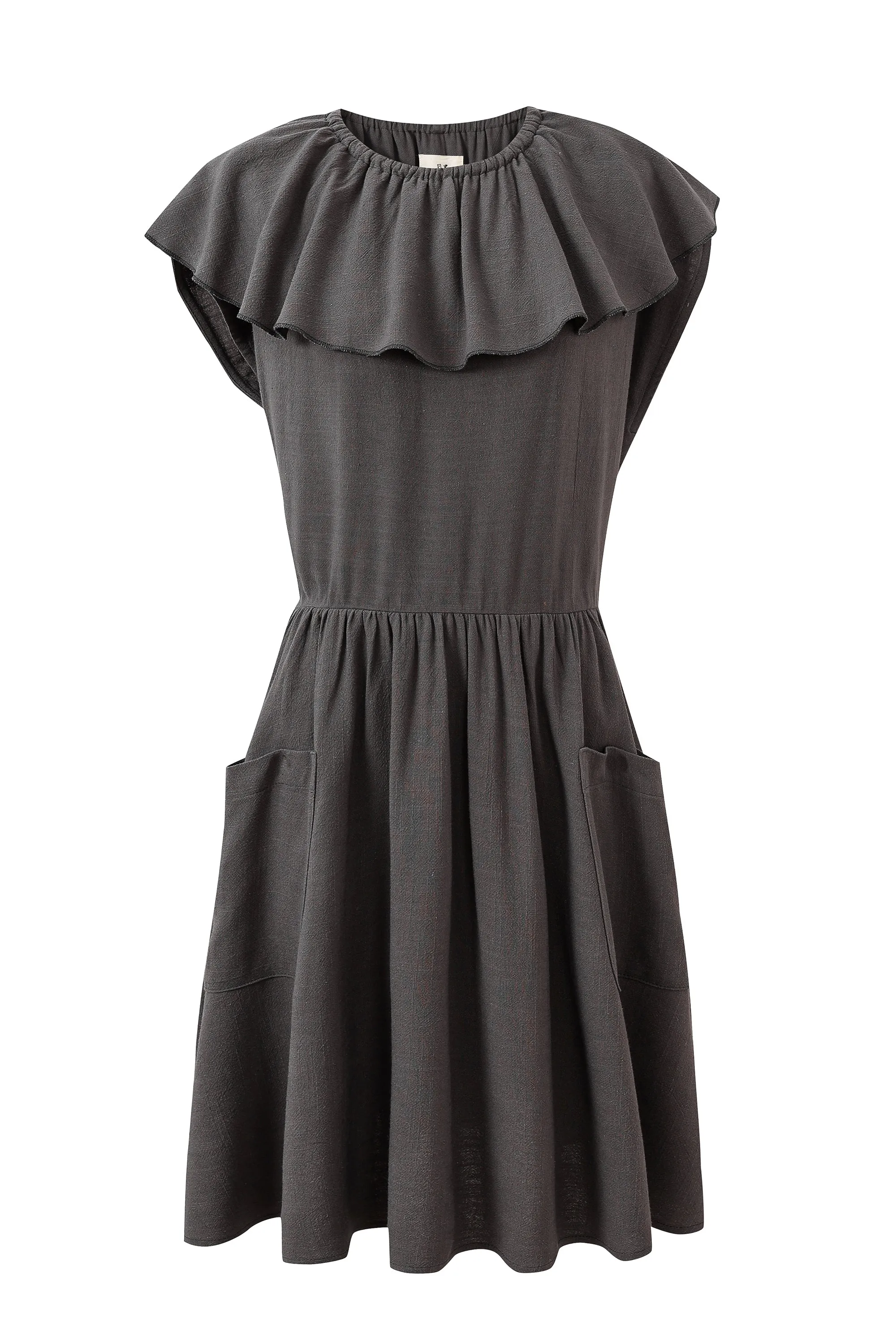 2 left - City Mouse Soft Linen Mini Dress Ash Brown sold by Fashion Brand Company