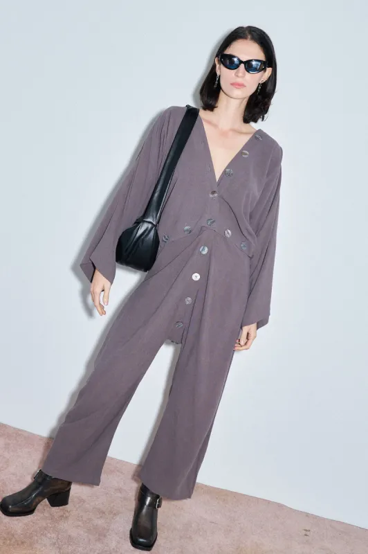 4 left - Jumpsuit of the Future Thick Linen Gray sold by Fashion Brand Company