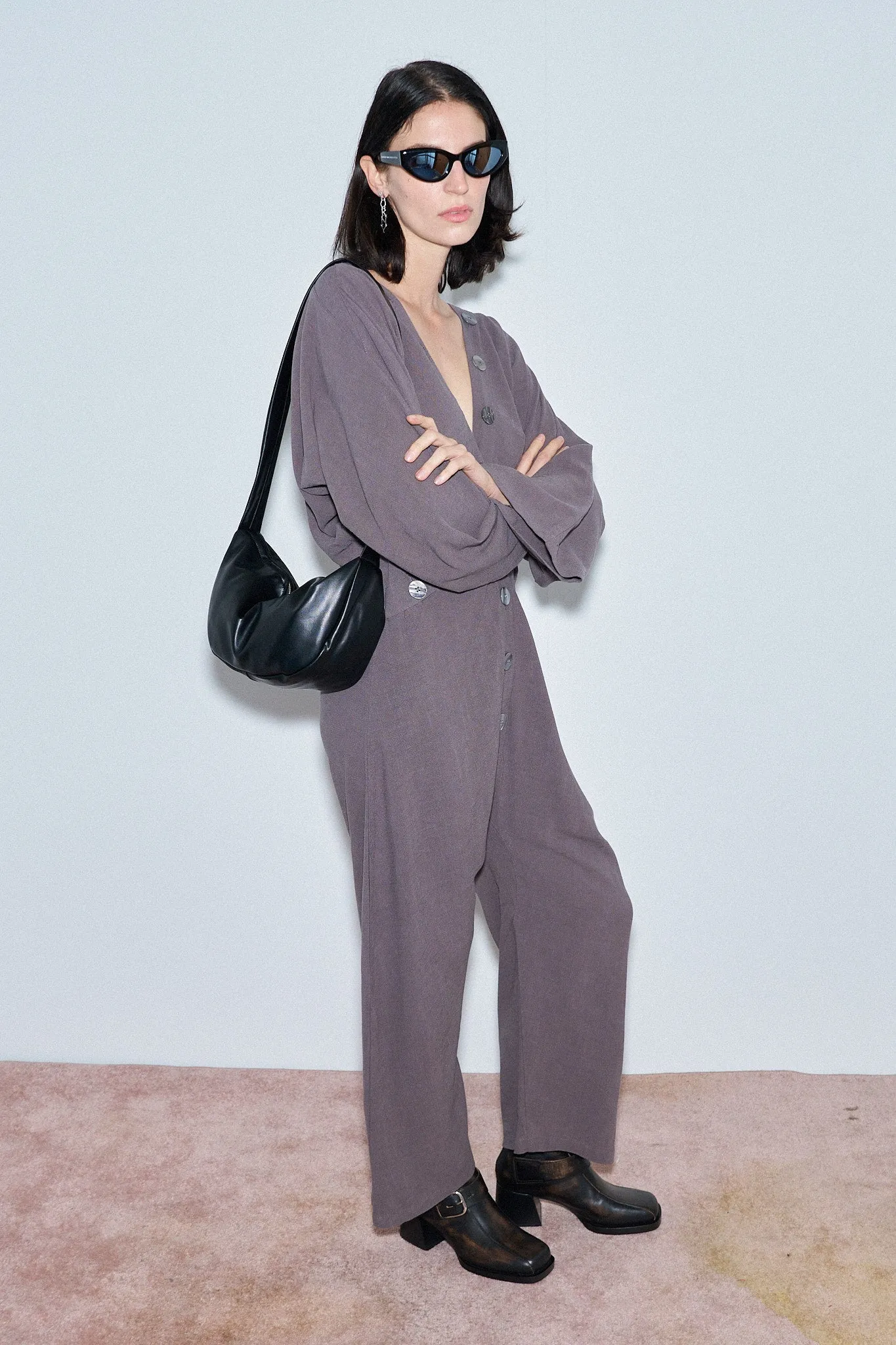 1 left - Jumpsuit of the Future Thick Linen Gray sold by Fashion Brand Company product image thumbnail 3