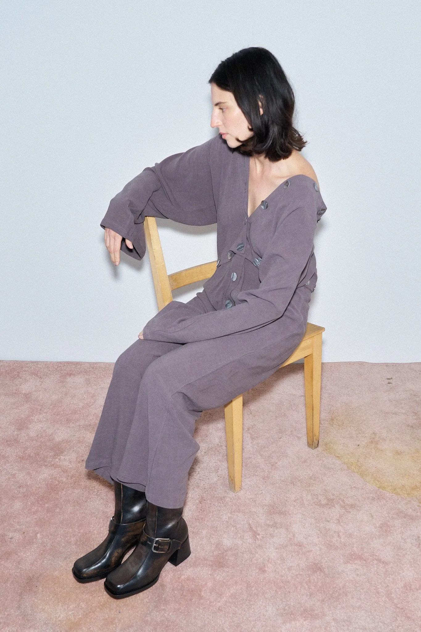 1 left - Jumpsuit of the Future Thick Linen Gray sold by Fashion Brand Company product image thumbnail 2