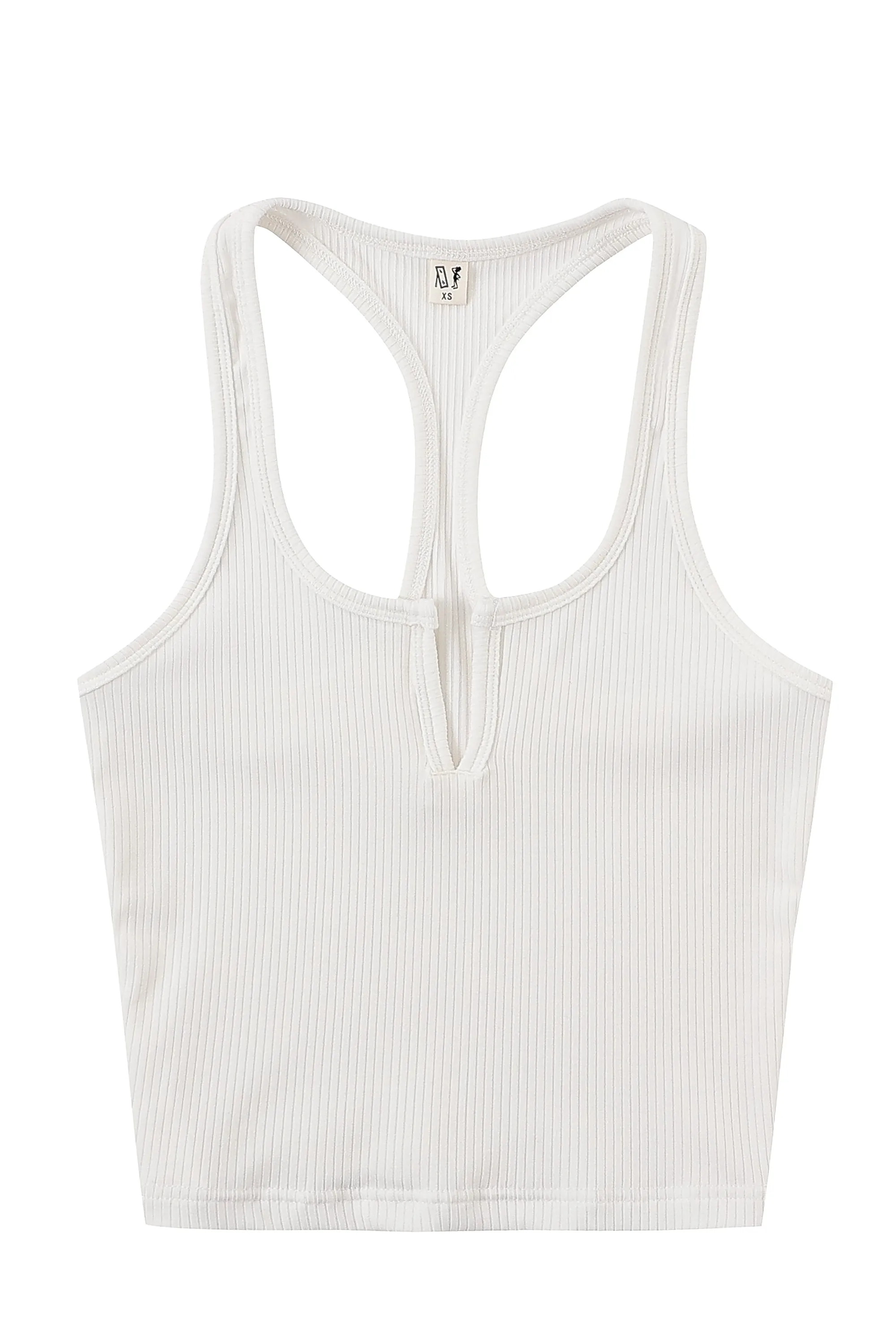 Split Racerback Tencel Rib Tank White sold by Fashion Brand Company