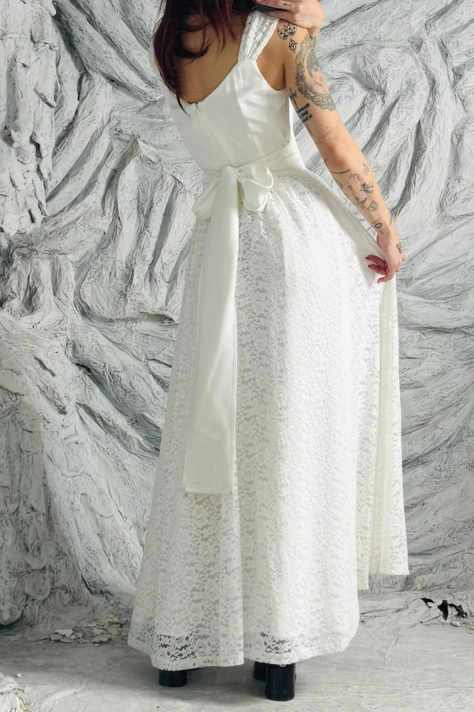 SAMPLE #16 - S White Satin Gown sold by Fashion Brand Company product image thumbnail 2