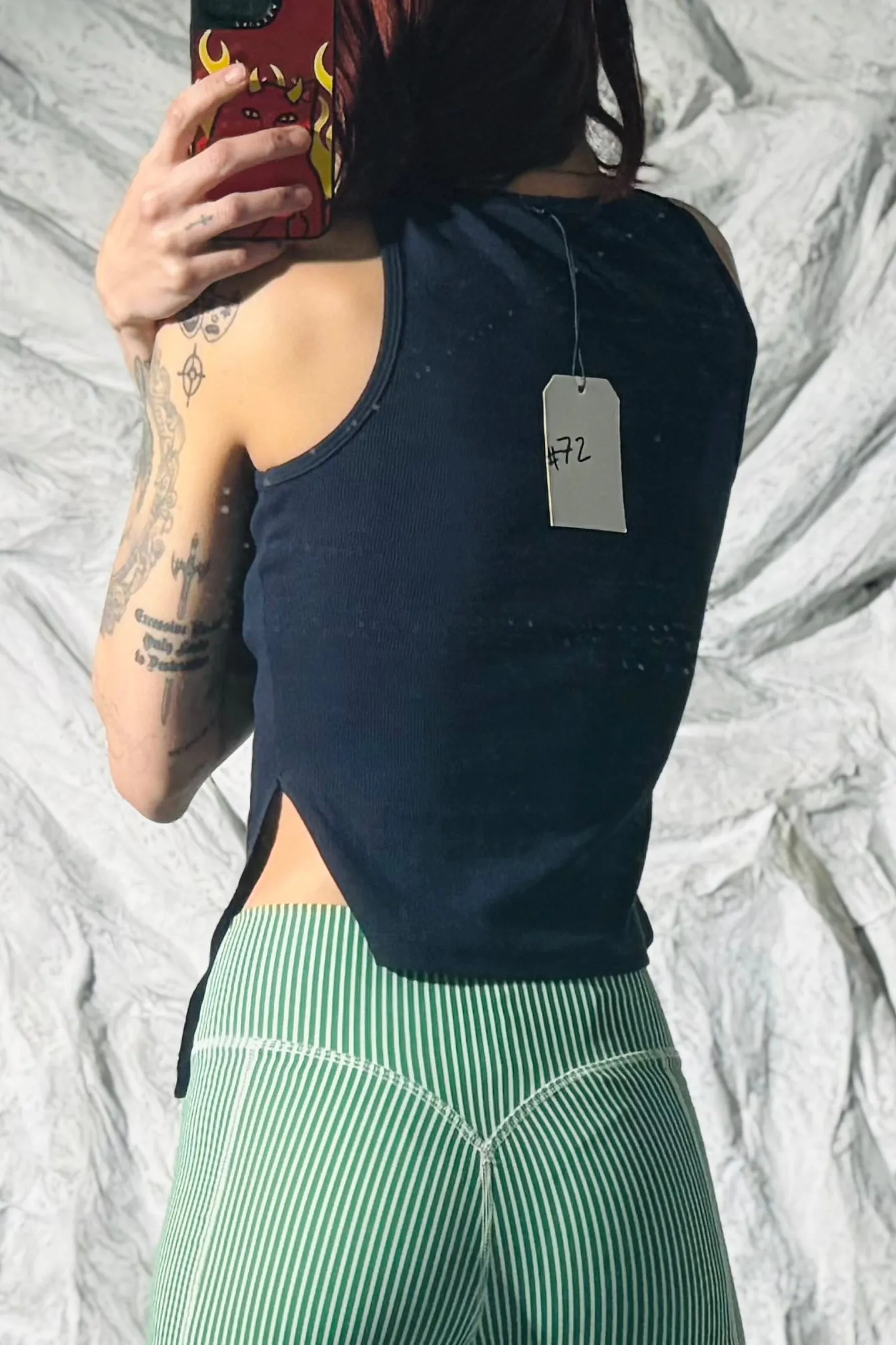 SAMPLE #72 - S Navy Asymmetrical Tank sold by Fashion Brand Company product image thumbnail 3