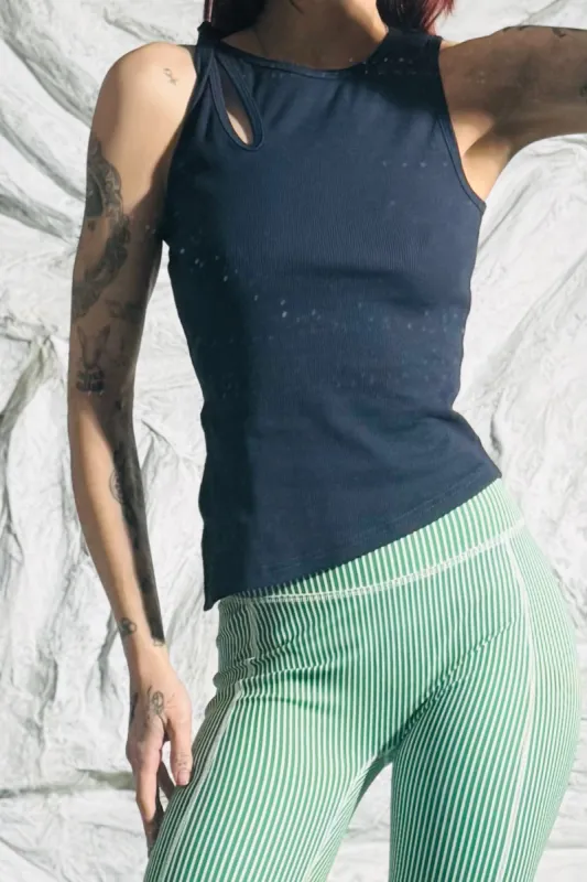 SAMPLE #72 - S Navy Asymmetrical Tank sold by Fashion Brand Company