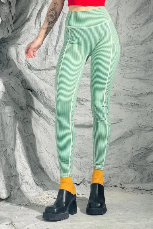 SAMPLE #71 - S Green Stripe Yoga Pants sold by Fashion Brand Company
