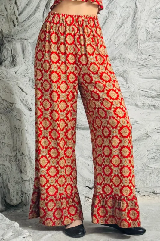 SAMPLE #76 - S Paisley Ruffle Pants made by Fashion Brand Company