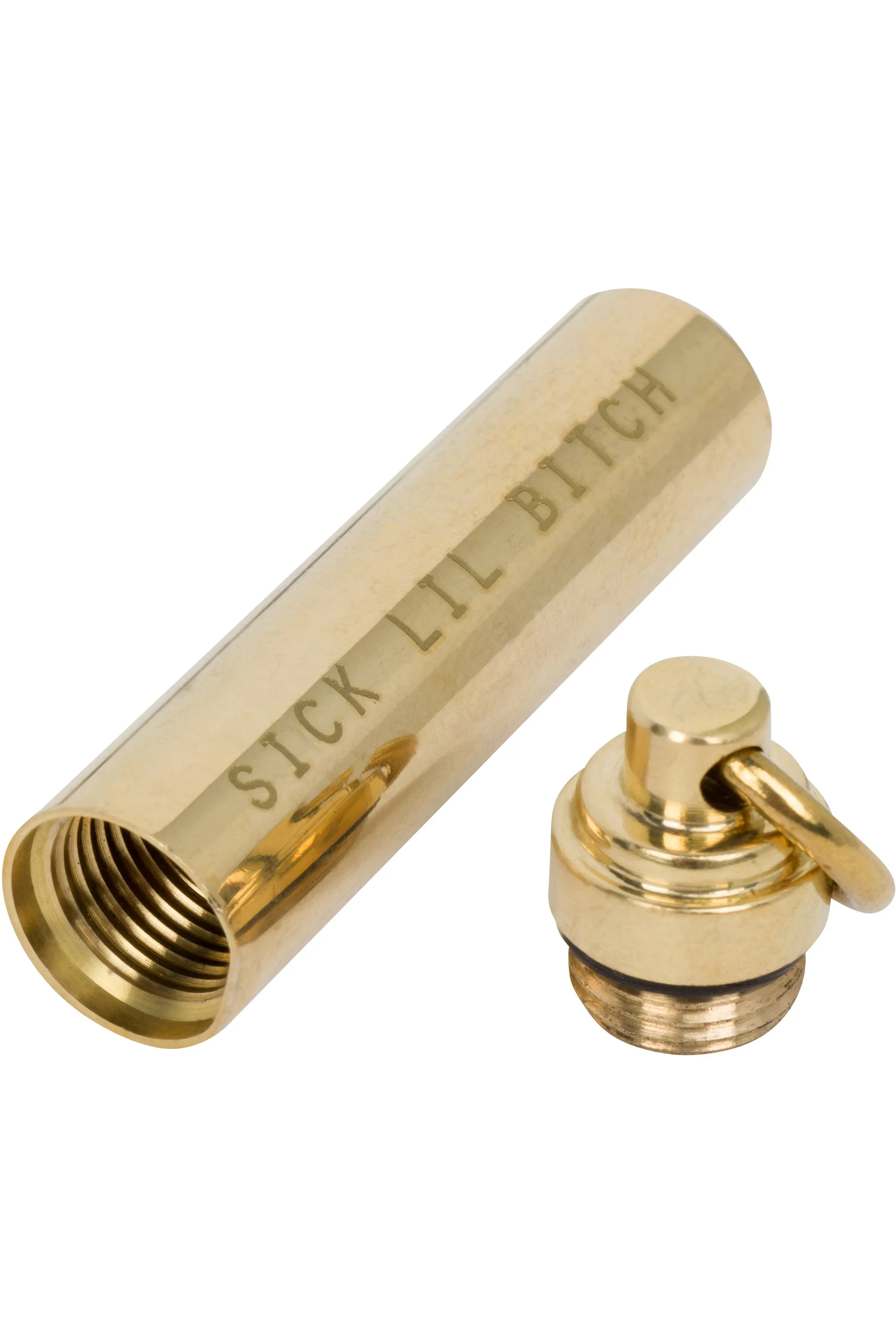 SICK LIL BITCH Brass Pill Holder Keychain sold by Fashion Brand Company product image thumbnail 2