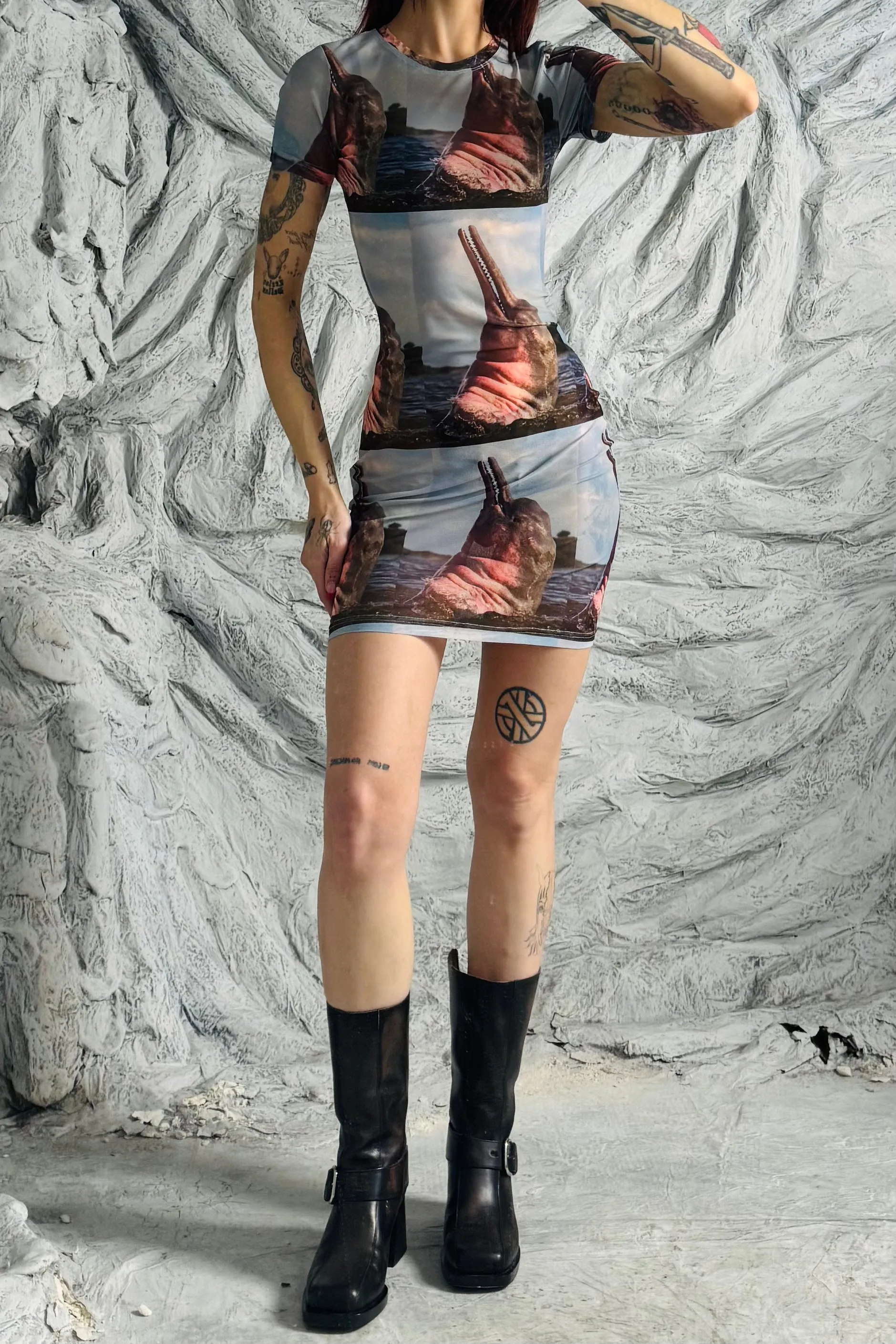 SAMPLE #13 - S Mesh Dolphin Mini Dress sold by Fashion Brand Company product image thumbnail 2