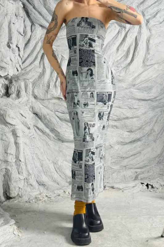 SAMPLE #42 - S Back Pages Mesh tube Dress made by Fashion Brand Company