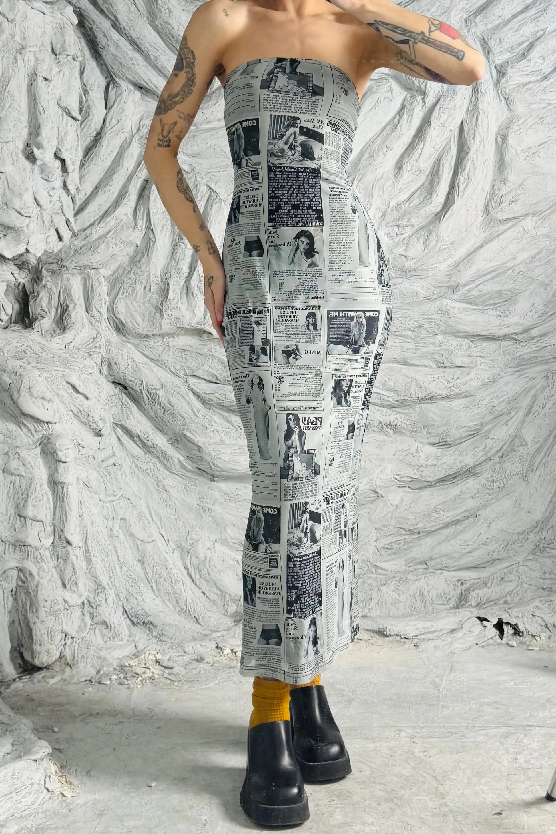 SAMPLE #42 - S Back Pages Mesh tube Dress sold by Fashion Brand Company