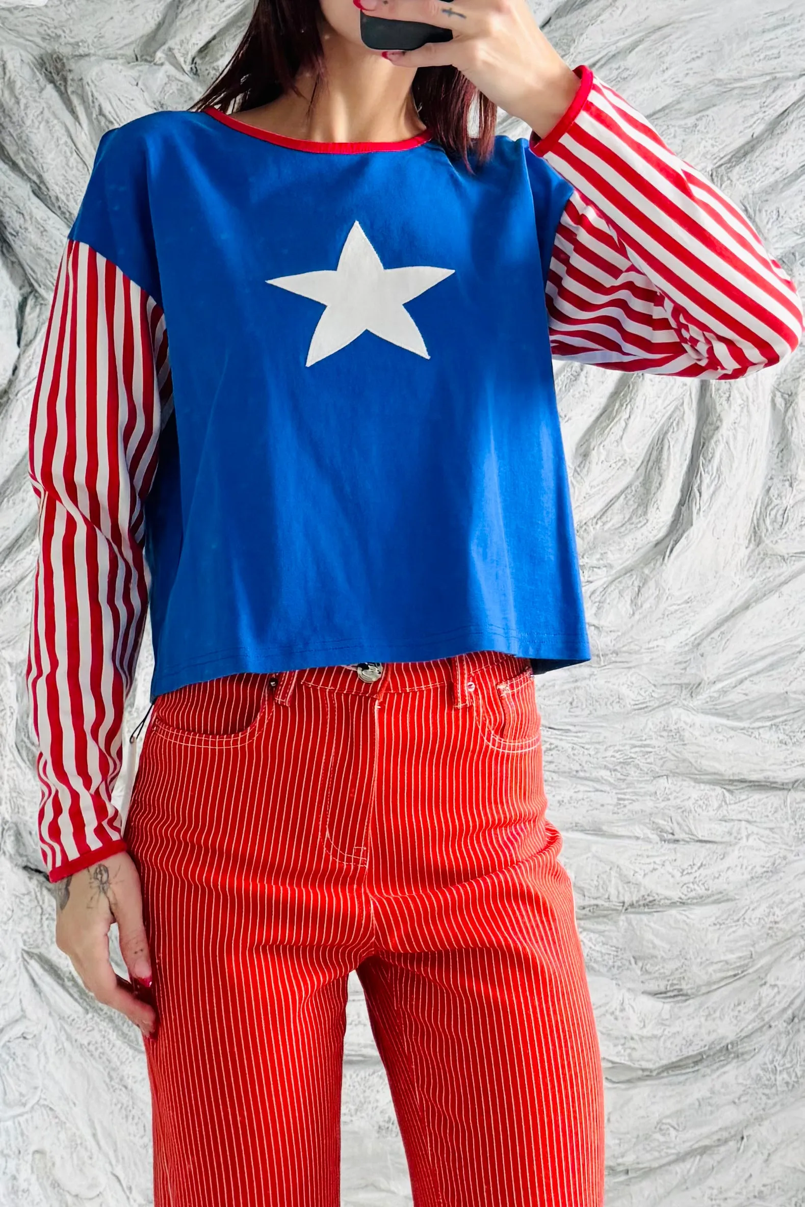 SAMPLE #39 - S Blue Star and Stripes Top sold by Fashion Brand Company product image thumbnail 2
