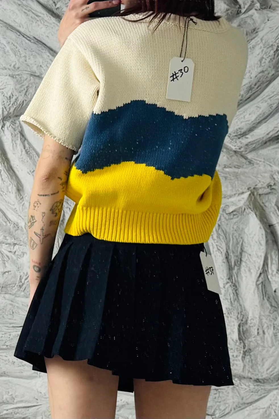 SAMPLE #30 - S Stripe Knit Cotton SweaterTop sold by Fashion Brand Company product image thumbnail 2