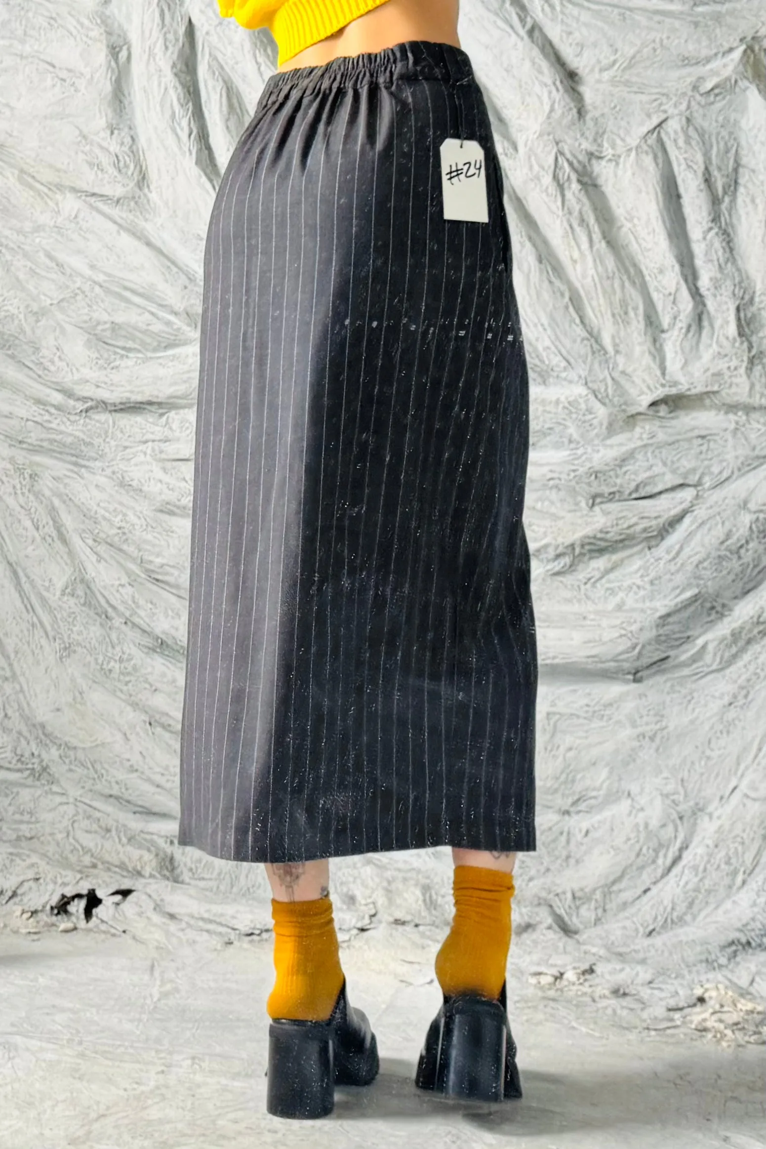SAMPLE #24 - S Charcoal Pin Striped Business Skirt sold by Fashion Brand Company product image thumbnail 2