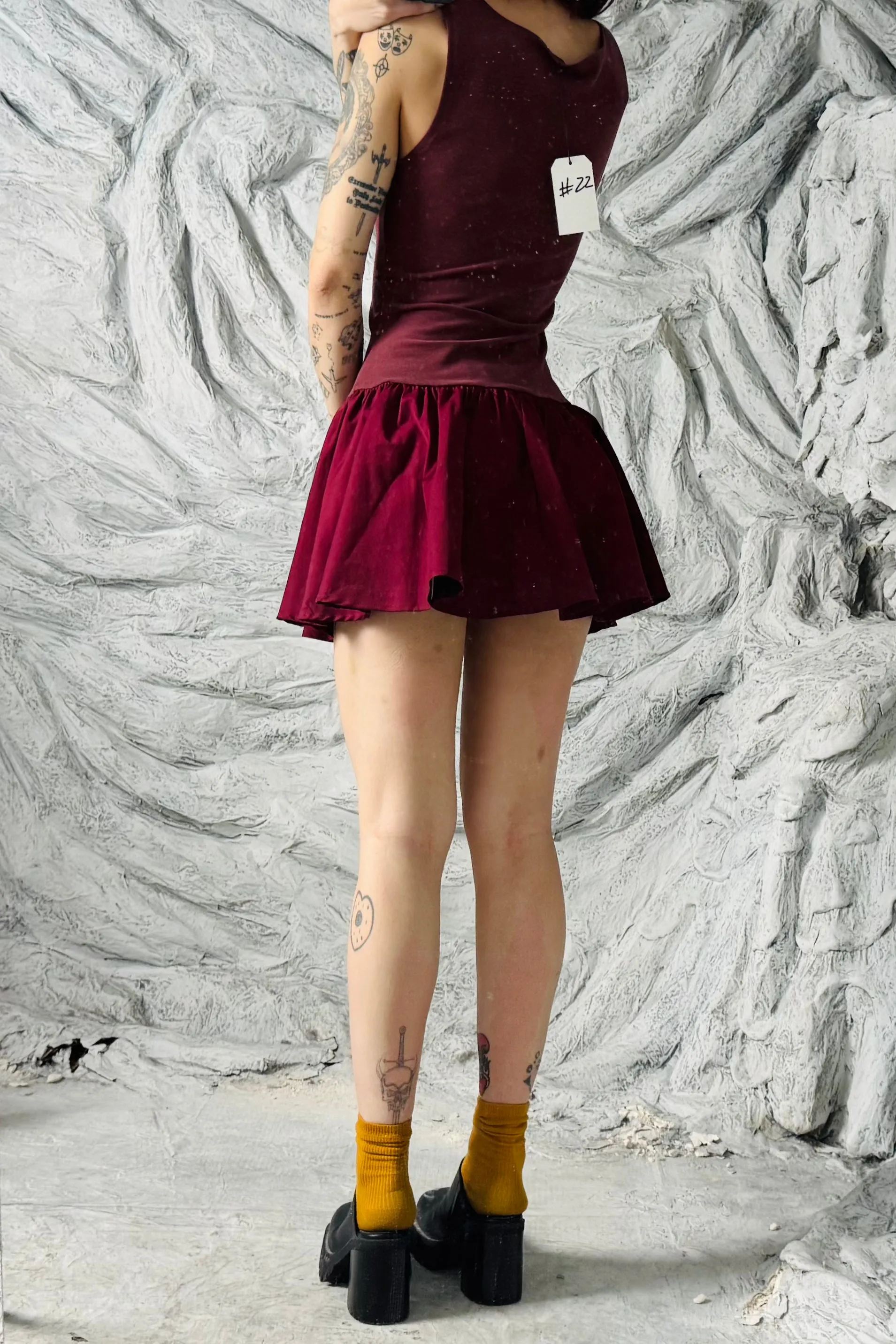 SAMPLE #22 - S Burgundy Drop Waist Dress sold by Fashion Brand Company product image thumbnail 2