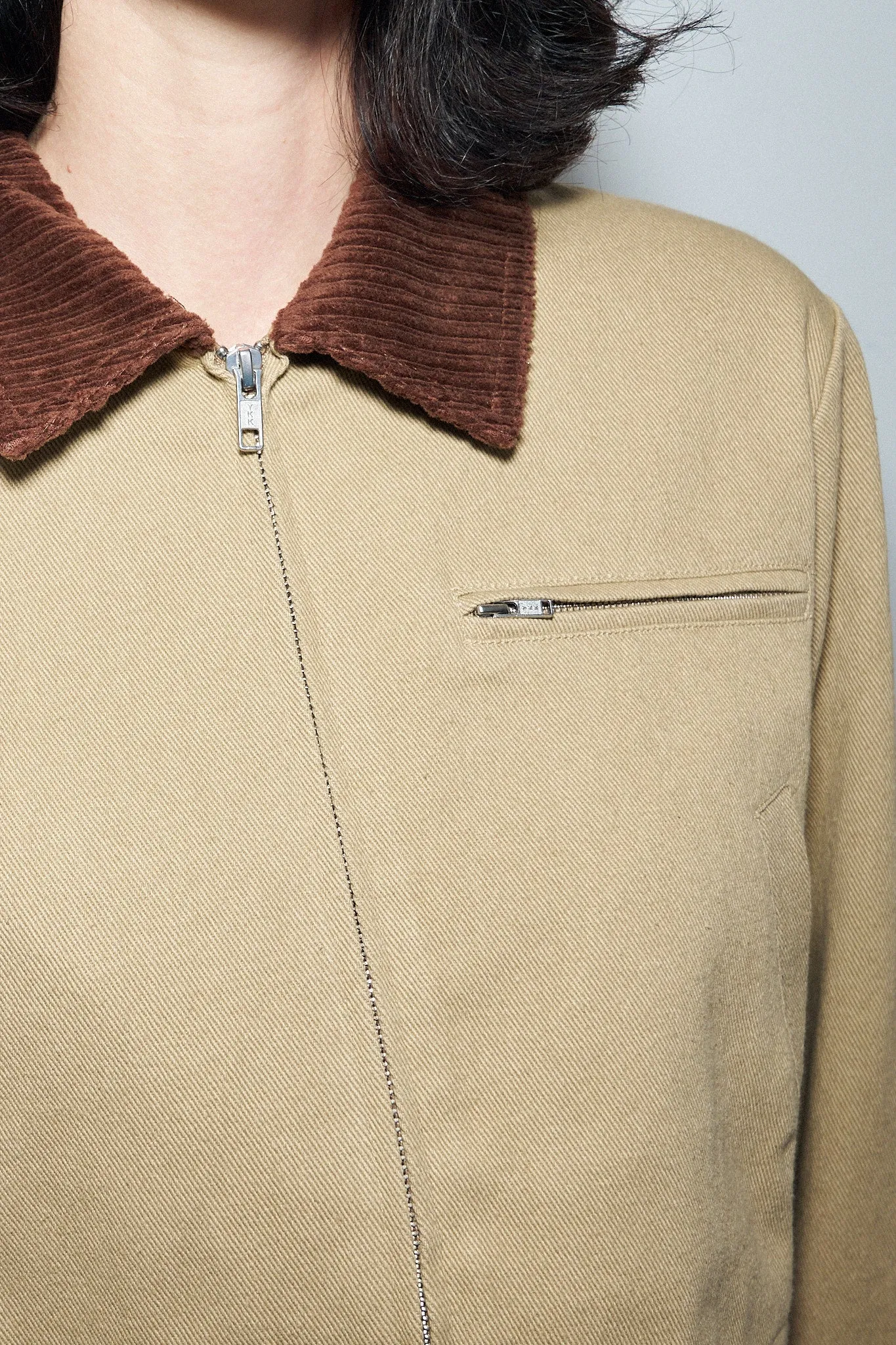 1 left.- Canvas Construction Crop Jacket in Khaki/Brown sold by Fashion Brand Company product image thumbnail 2