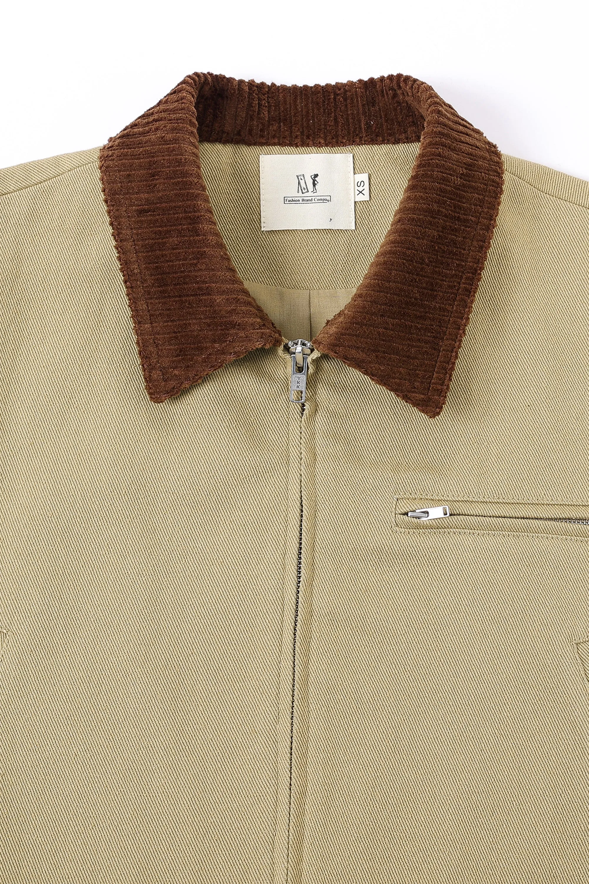 1 left.- Canvas Construction Crop Jacket in Khaki/Brown sold by Fashion Brand Company product image thumbnail 4