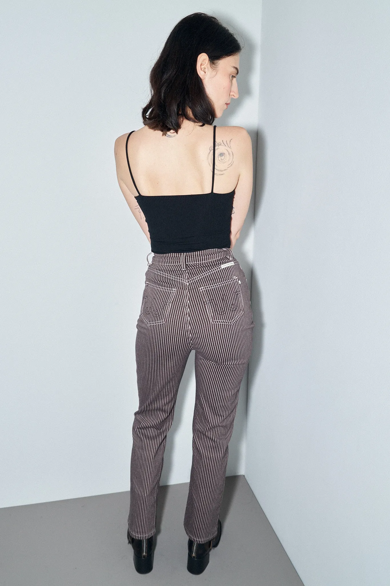 Brown Thin Striped Railroad Jeans sold by Fashion Brand Company product image thumbnail 4