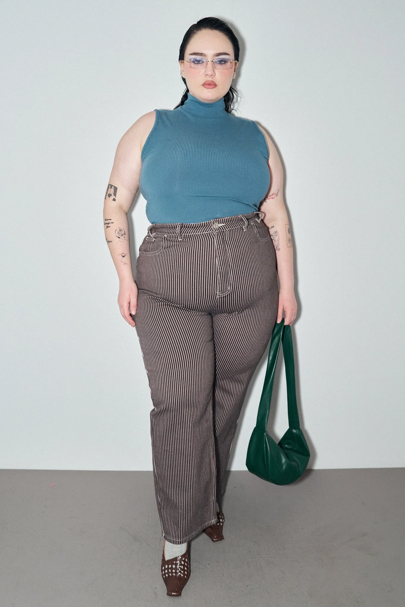 Brown Thin Striped Railroad Jeans sold by Fashion Brand Company product image thumbnail 5