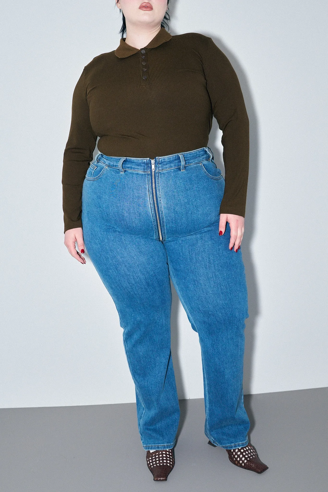 Easy Access Zipper Jeans Medium Wash sold by Fashion Brand Company product image thumbnail 2
