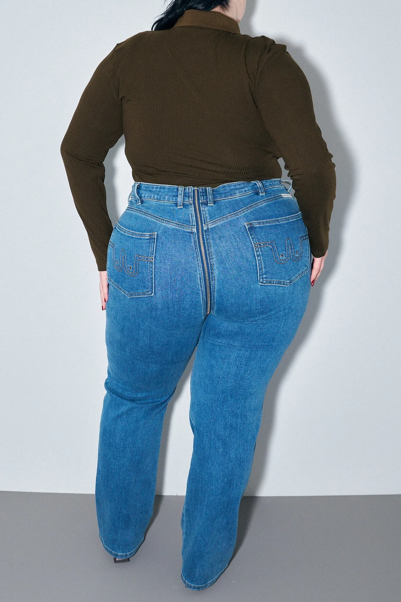 Easy Access Zipper Jeans Medium Wash sold by Fashion Brand Company product image thumbnail 4