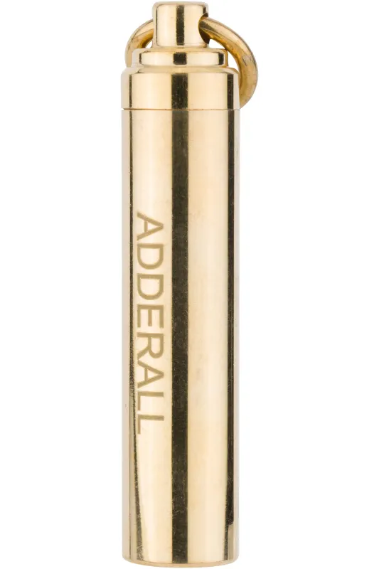 ADDERALL Brass Pill Holder Keychain sold by Fashion Brand Company