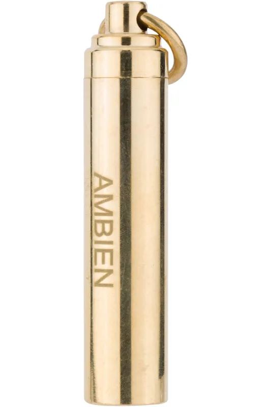 AMBIEN Brass Pill Holder Keychain sold by Fashion Brand Company