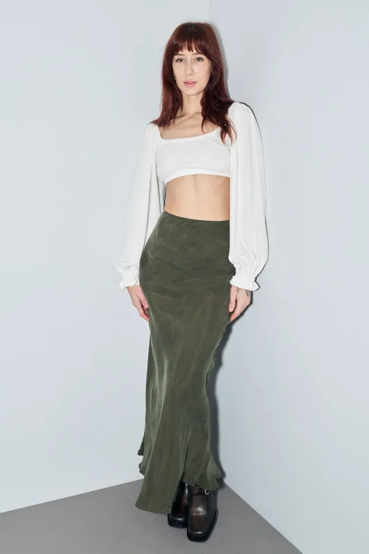 Japanese Cupro Bias Cut Skirt Forest sold by Fashion Brand Company