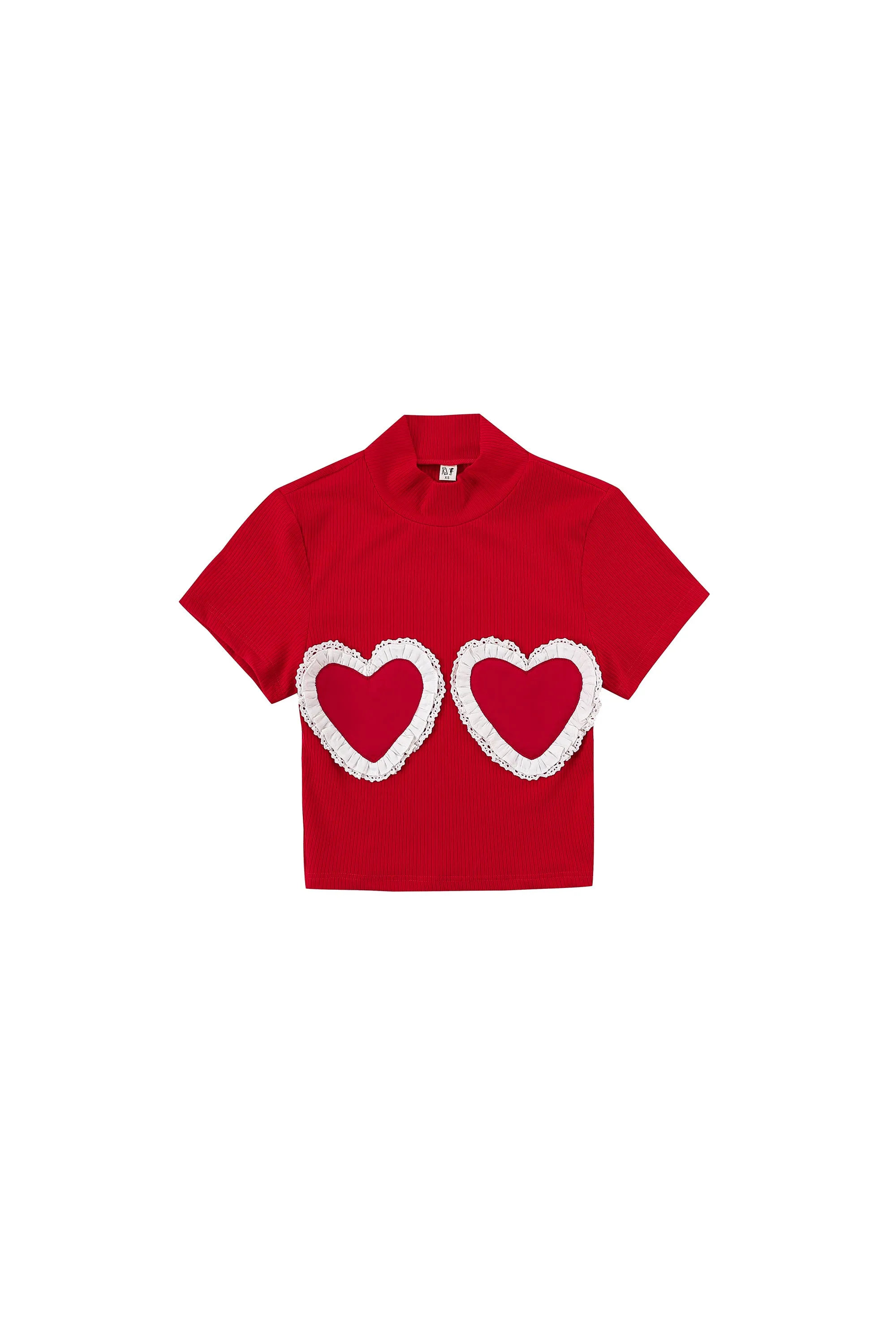 Valentine Boobs Mock Neck Tencel Tee sold by Fashion Brand Company