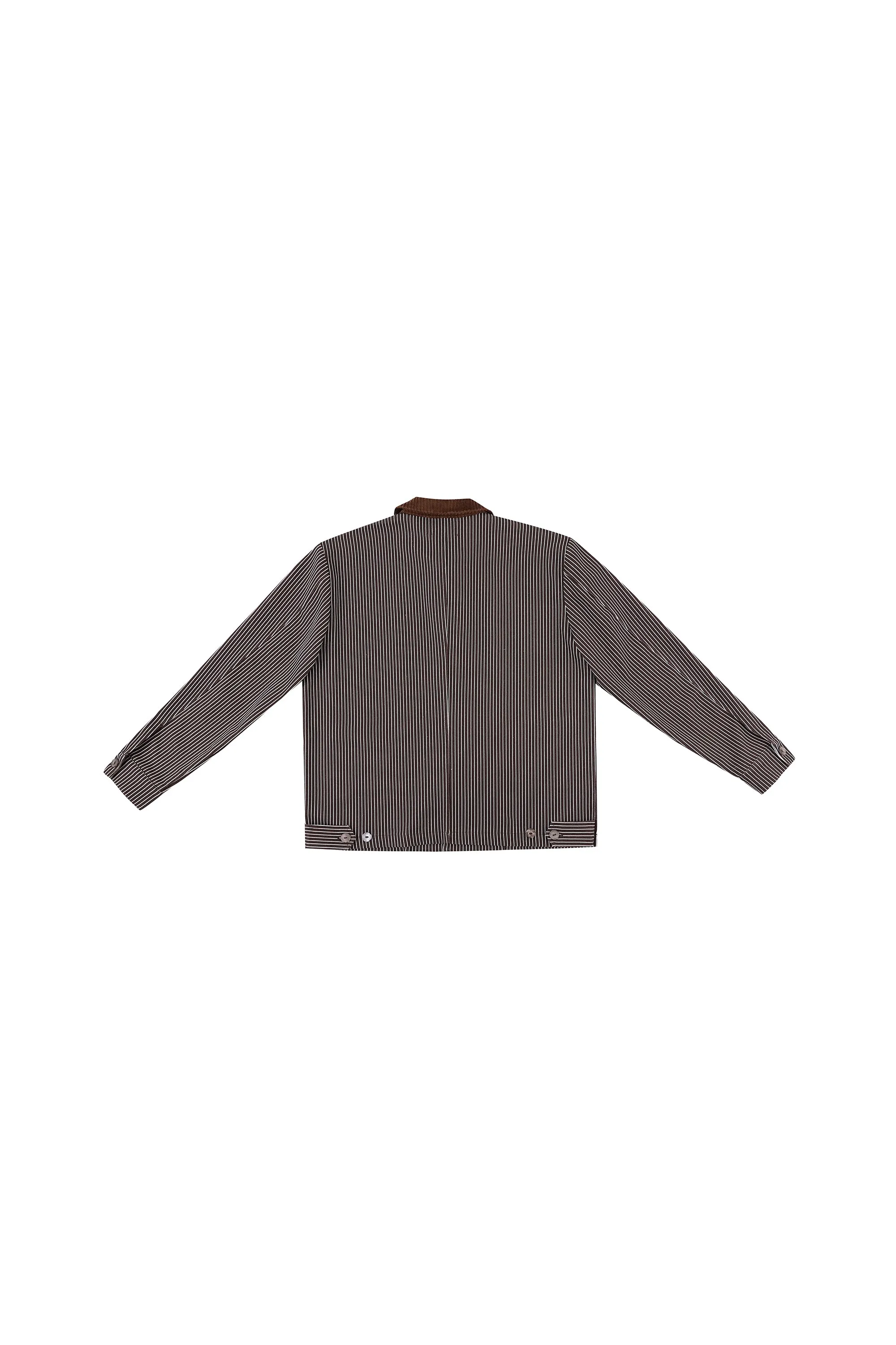 2 left - Unisex Choo Choo Jacket Brown Striped Denim sold by Fashion Brand Company product image thumbnail 3