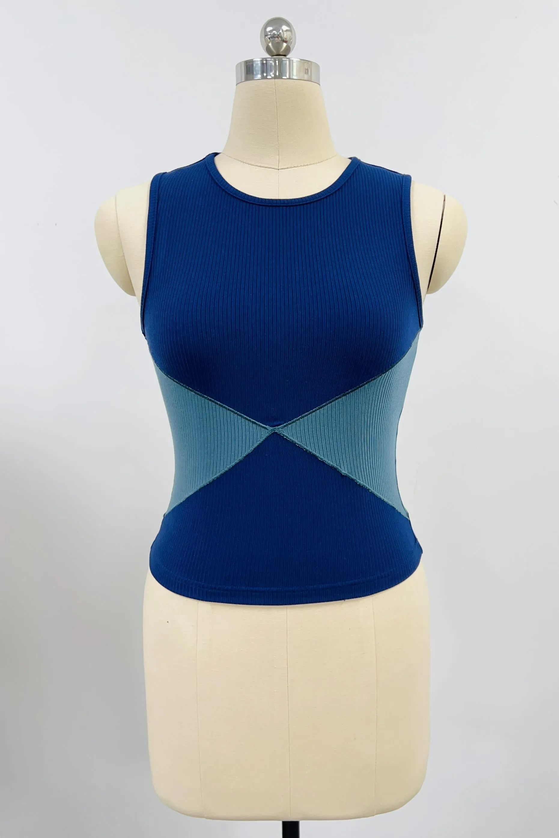 SAMPLE #120 - S Navy Blue Widow Tank sold by Fashion Brand Company