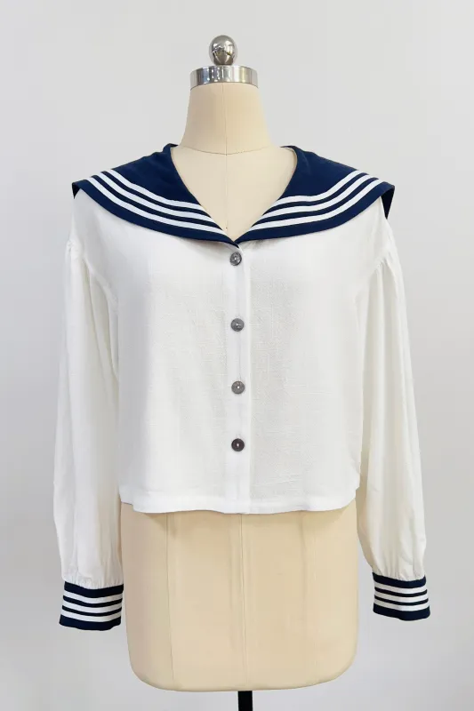 SAMPLE #111 - S Linen Sailor Button Down sold by Fashion Brand Company