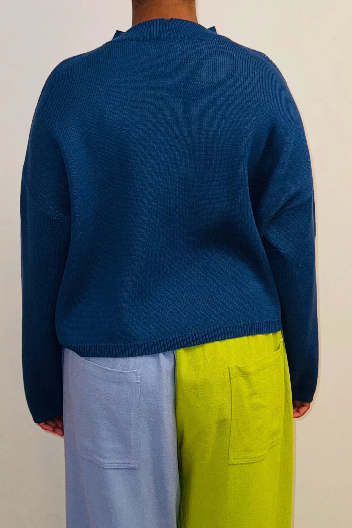 SAMPLE #147- S Blue Alphabet Cotton Sweater sold by Fashion Brand Company product image thumbnail 2