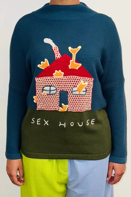 SAMPLE #146- S Sex House on Fire Cotton Sweater made by Fashion Brand Company