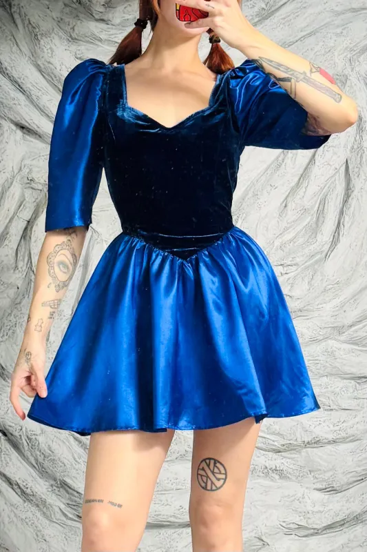 SAMPLE #131 - S Blue Velvet Satin Mini sold by Fashion Brand Company