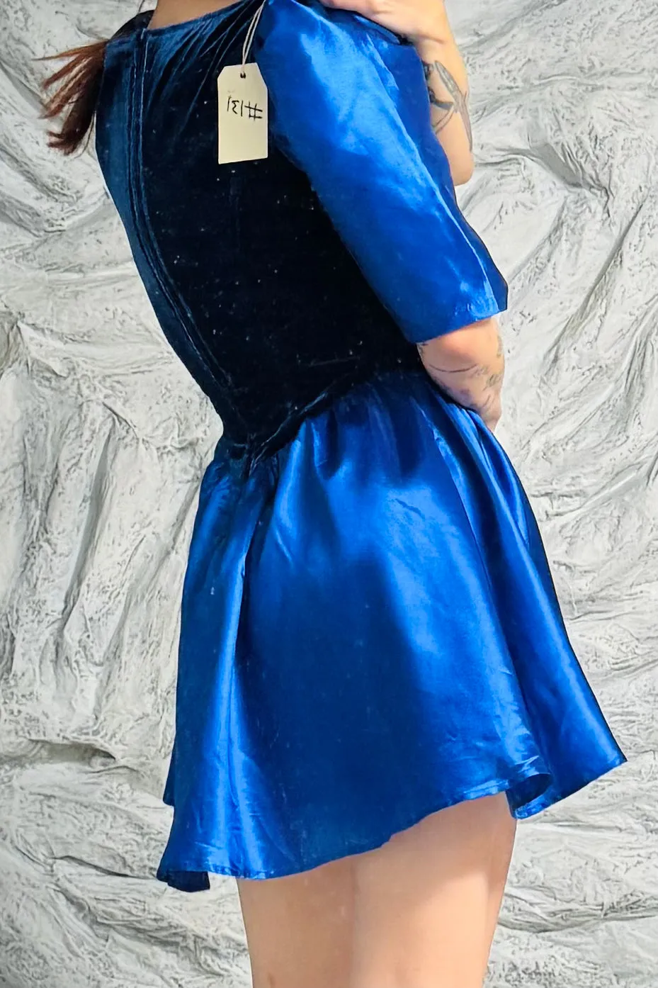 SAMPLE #131 - S Blue Velvet Satin Mini sold by Fashion Brand Company product image thumbnail 2