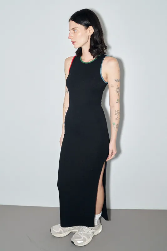 1 left - Black Primary Tencel Rib Maxi Dress made by Fashion Brand Company