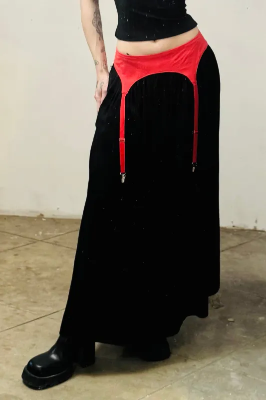 SAMPLE #181 - S Linen Garter Maxi Skirt sold by Fashion Brand Company