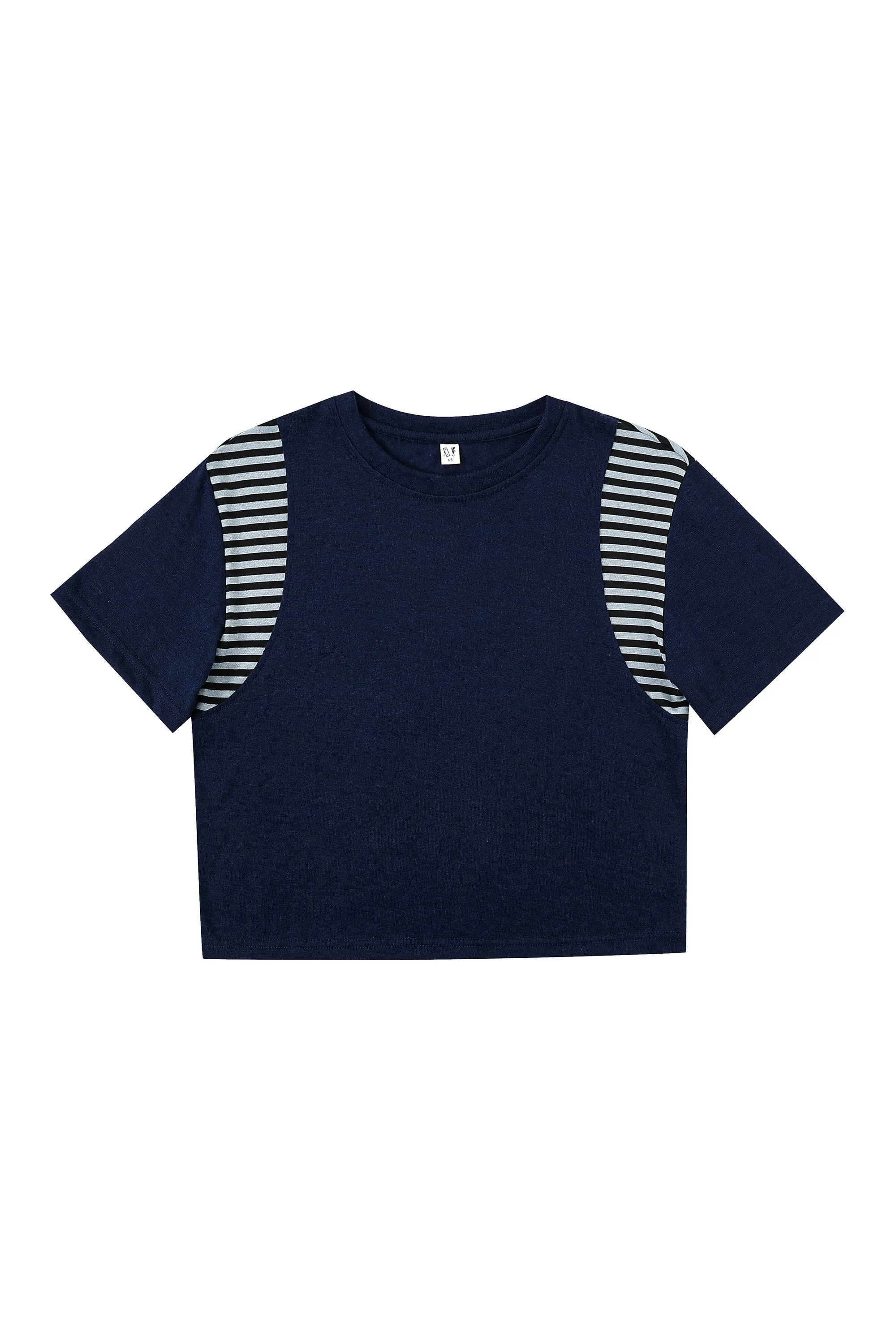 SAMPLE #154 - XS/S Blue Wool Crop Top sold by Fashion Brand Company product image thumbnail 2