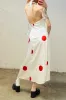 SAMPLE #166 - S White Polka Dot Satin Maxi sold by Fashion Brand Company