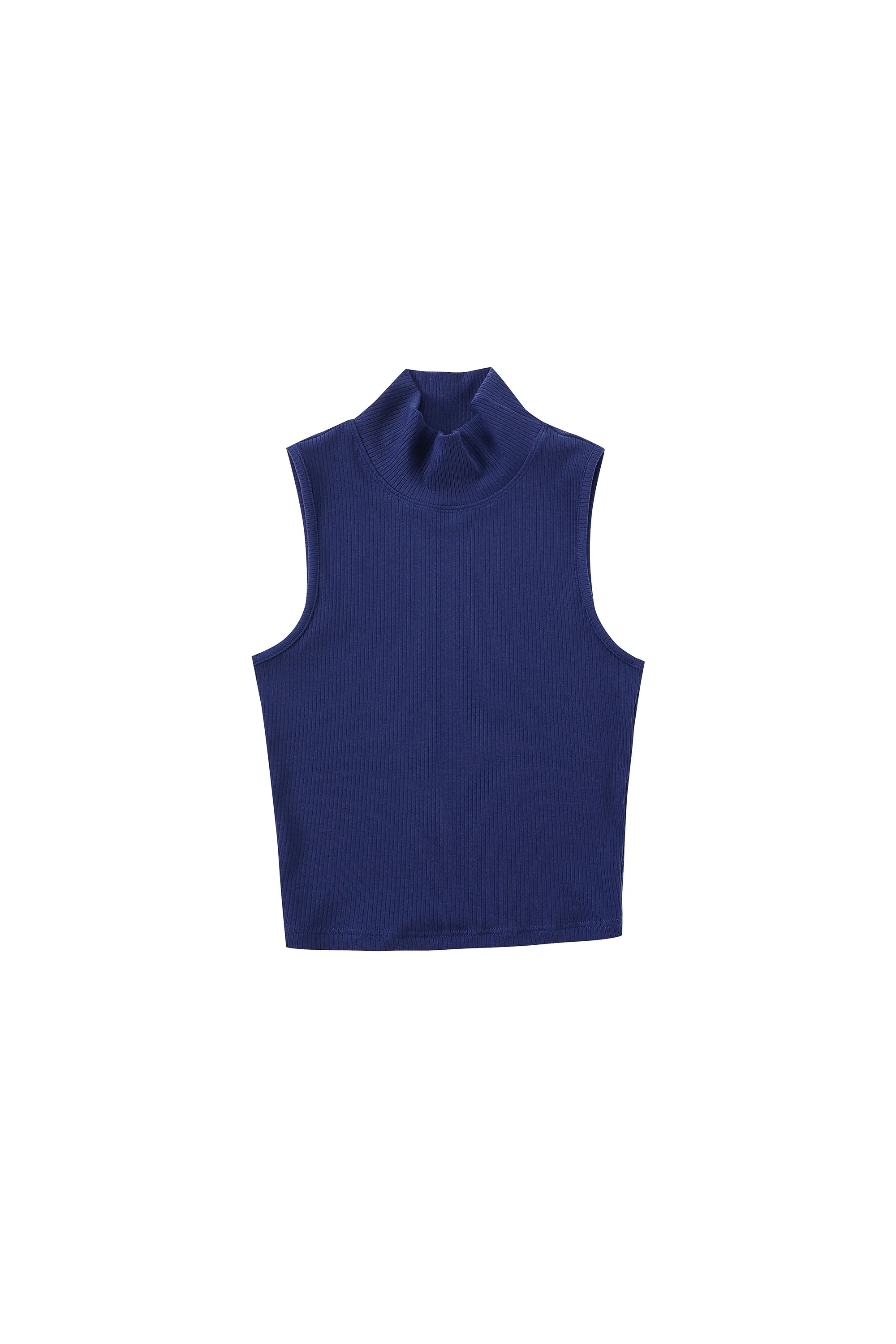 Mock Neck Tencel Rib Tank Navy sold by Fashion Brand Company product image thumbnail 2