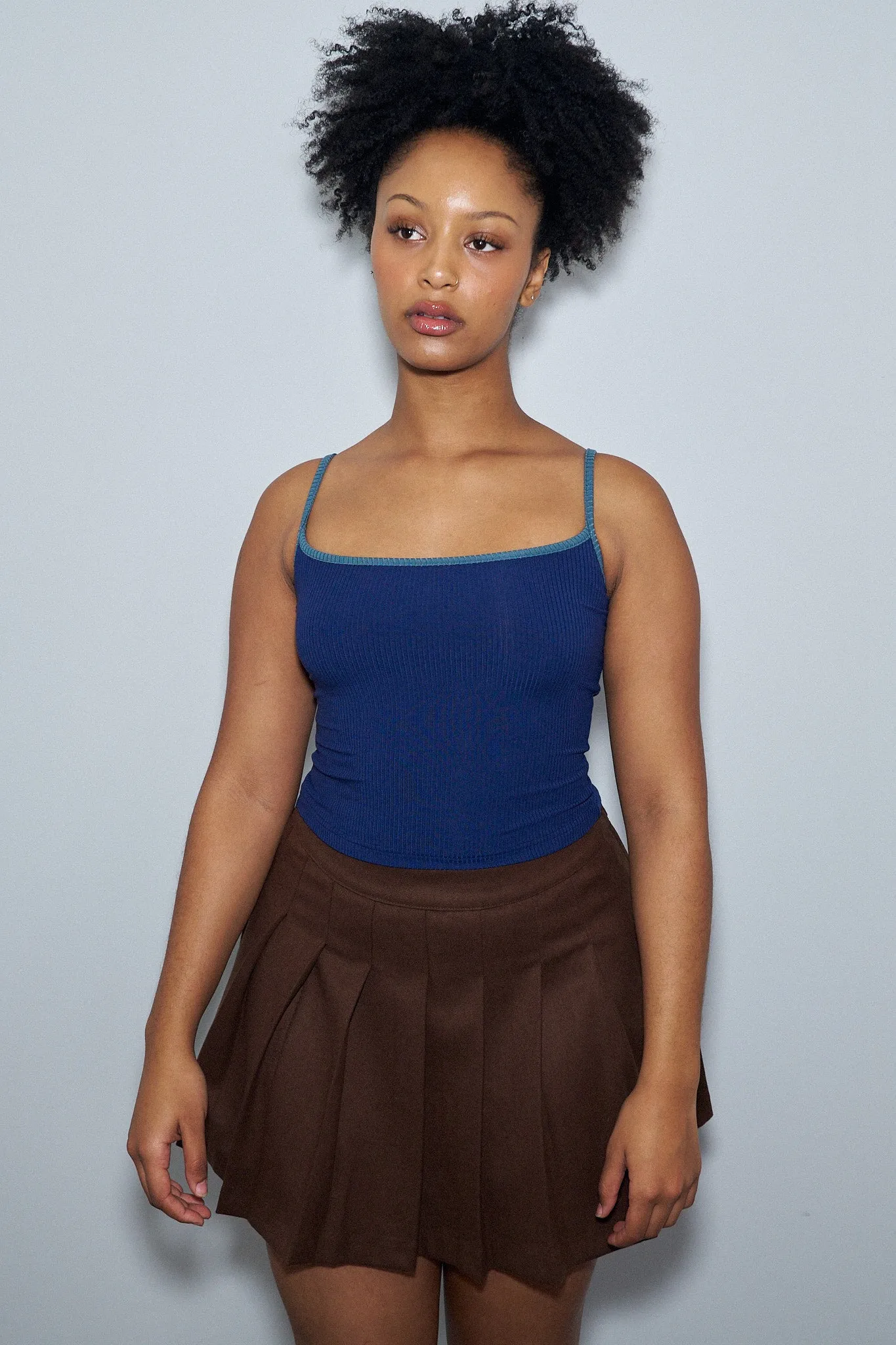 2 left - Tencel Rib Cami Navy/Dusty Dolphin sold by Fashion Brand Company product image thumbnail 3