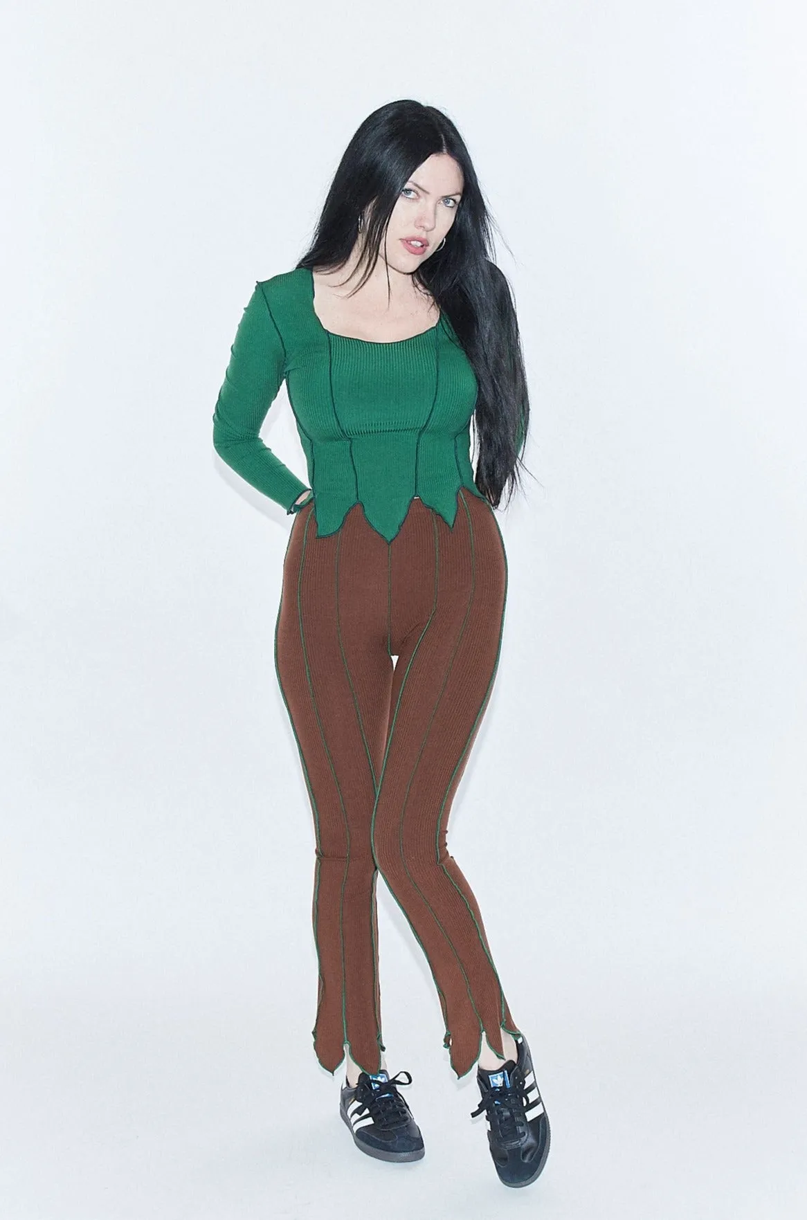 Green Leaf Tencel Rib Long Sleeve sold by Fashion Brand Company product image thumbnail 2