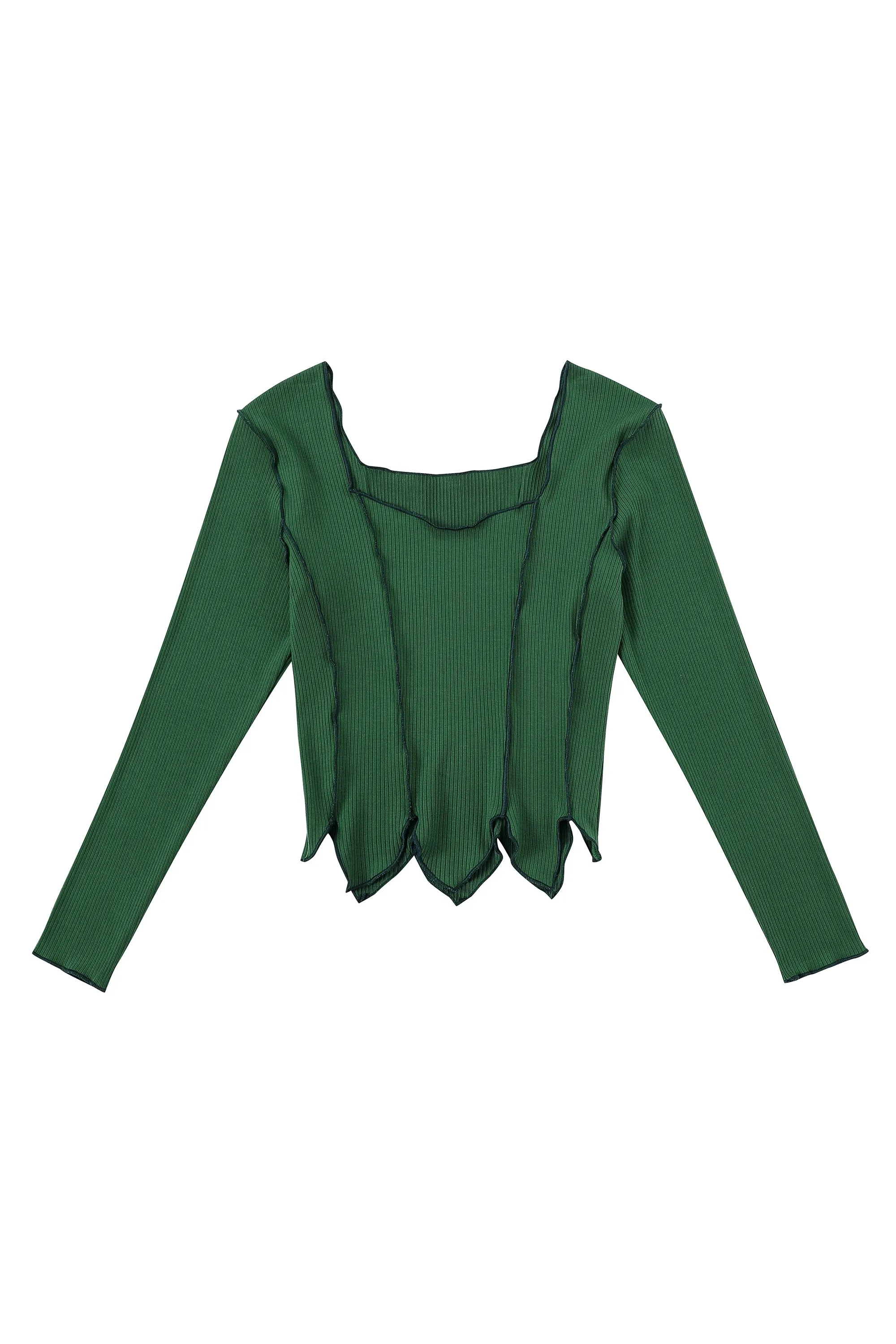 Green Leaf Tencel Rib Long Sleeve sold by Fashion Brand Company