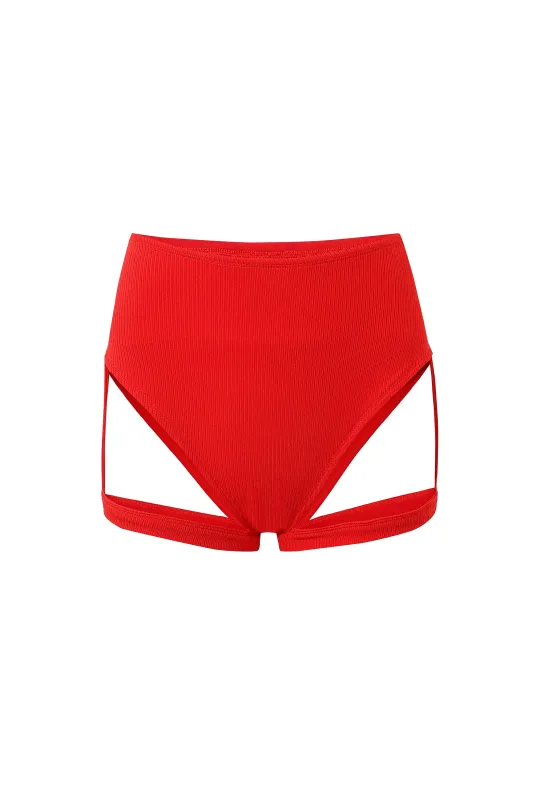 1 left - High Waist Garter Underwear Tencel Rib Maraschino sold by Fashion Brand Company
